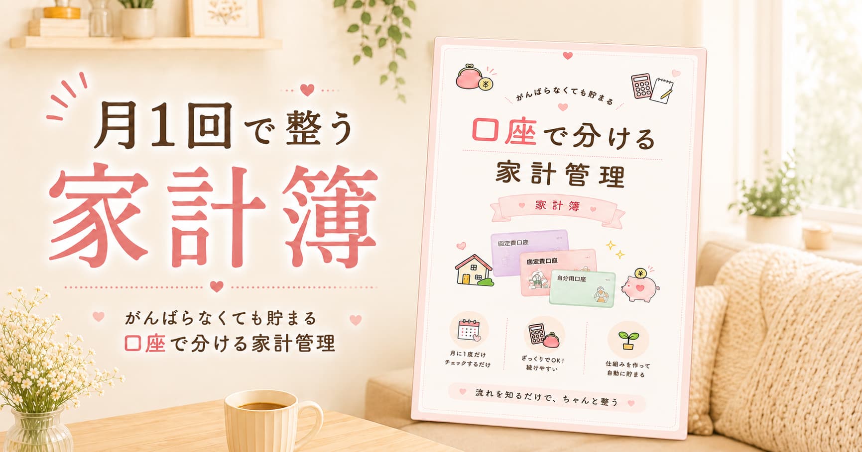 【PDF】月1回で整う家計簿｜口座で分ける家計管理