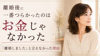 離婚後に一番つらかったのは、お金ではなく「離婚しました」と言うことでした